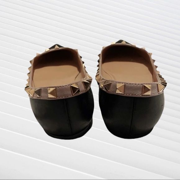 Valentino Garavani's ballerina Rockstud black ballet flats 37 - Picture 4 of 12